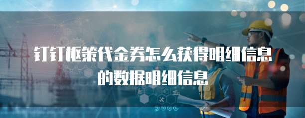 钉钉枢策代金券怎么获得明细信息的数据明细信息