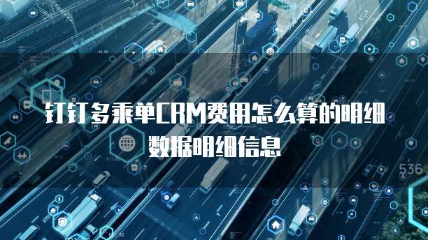 钉钉多乘单CRM费用怎么算的明细数据明细信息