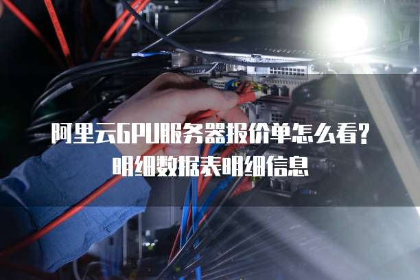阿里云GPU服务器报价单怎么看? 明细数据表明细信息