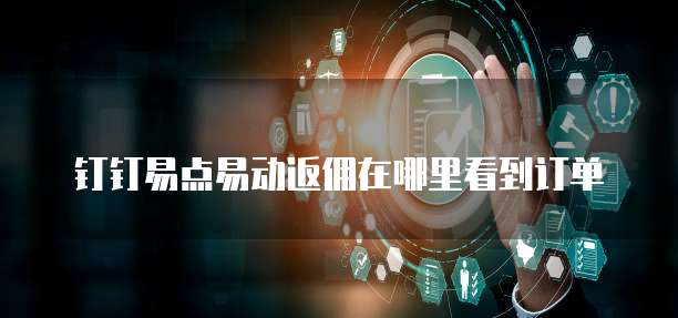 钉钉易点易动返佣在哪里看到订单