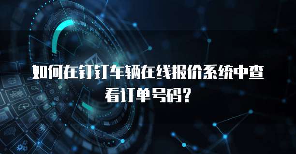 如何在钉钉车辆在线报价系统中查看订单号码?