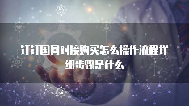 钉钉国网对接购买怎么操作流程详细步骤是什么
