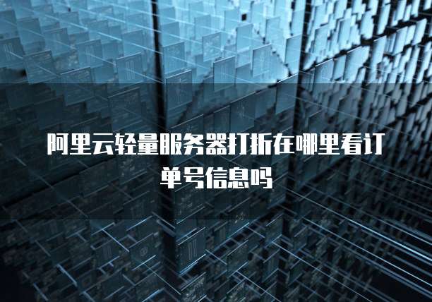 阿里云轻量服务器打折在哪里看订单号信息吗