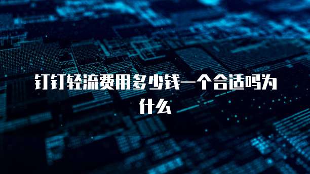 钉钉轻流费用多少钱一个合适吗为什么