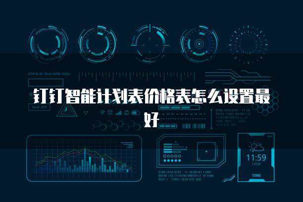 钉钉智能计划表价格表怎么设置最好