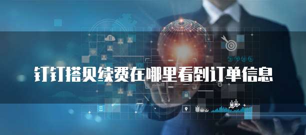 钉钉搭贝续费在哪里看到订单信息
