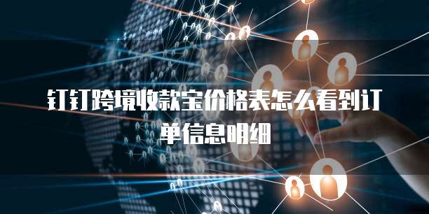 钉钉跨境收款宝价格表怎么看到订单信息明细