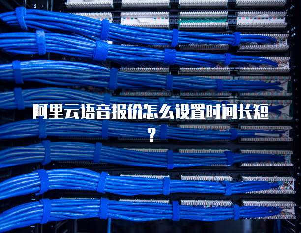 阿里云语音报价怎么设置时间长短？