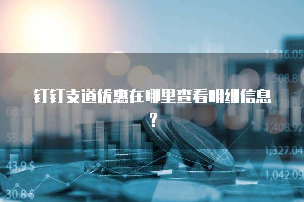 钉钉支道优惠在哪里查看明细信息？