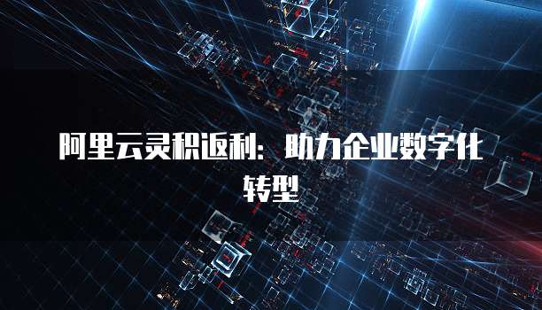 阿里云灵积返利：助力企业数字化转型