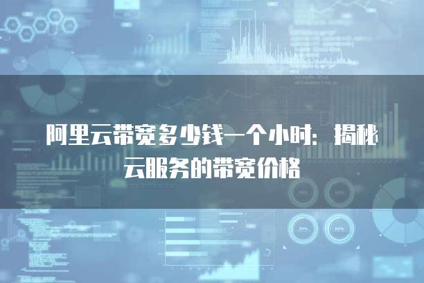 阿里云带宽多少钱一个小时：揭秘云服务的带宽价格