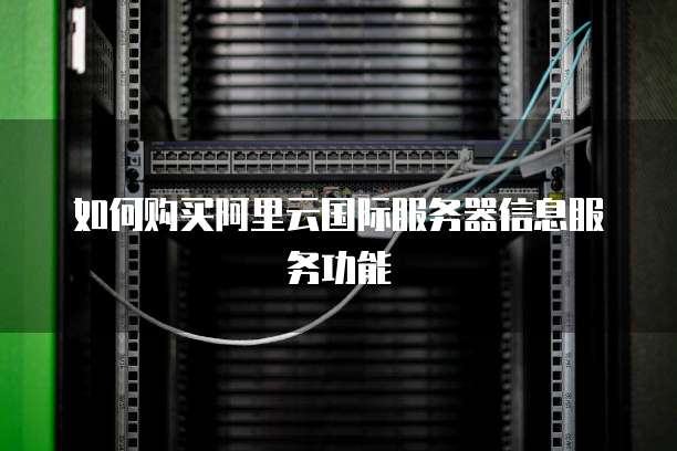 如何购买阿里云国际服务器信息服务功能