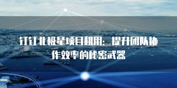 钉钉北极星项目租用:提升团队协作效率的秘密武器