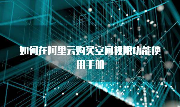 如何在阿里云购买空间权限功能使用手册