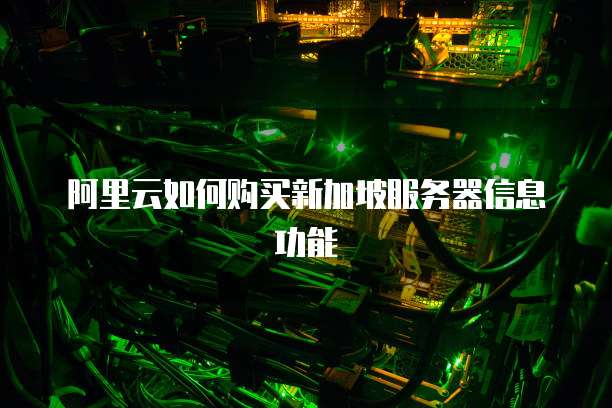 阿里云如何购买新加坡服务器信息功能