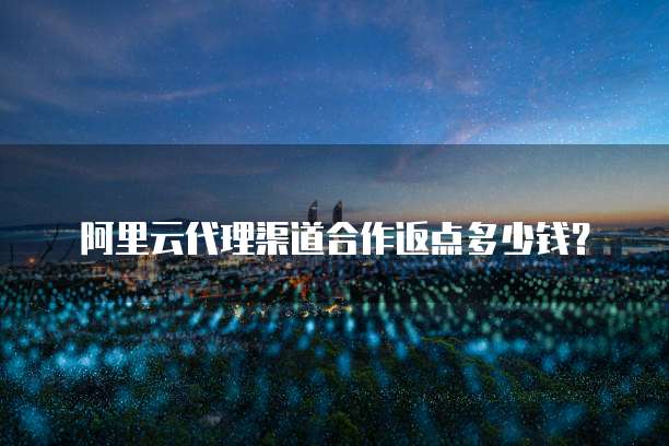 阿里云代理渠道合作返点多少钱?