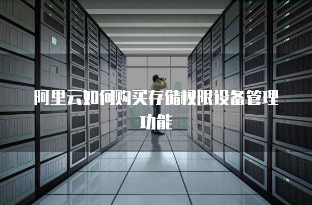 阿里云如何购买存储权限设备管理功能