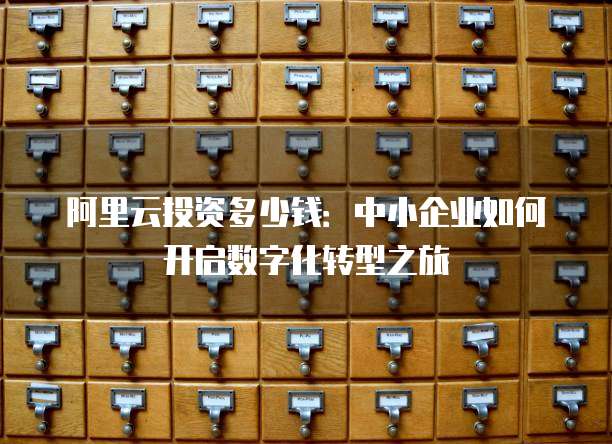 阿里云投资多少钱:中小企业如何开启数字化转型之旅