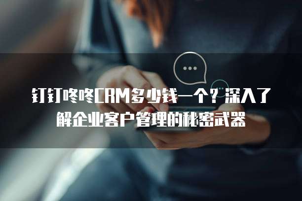 钉钉咚咚CRM多少钱一个?深入了解企业客户管理的秘密武器