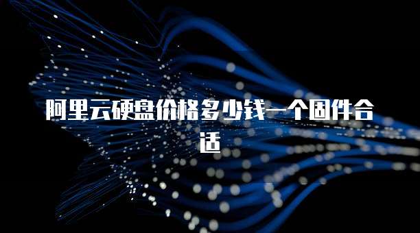 阿里云硬盘价格多少钱一个固件合适