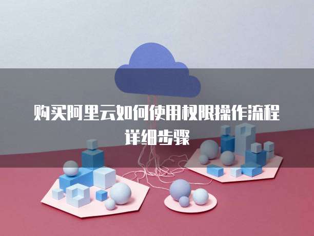 购买阿里云如何使用权限操作流程详细步骤