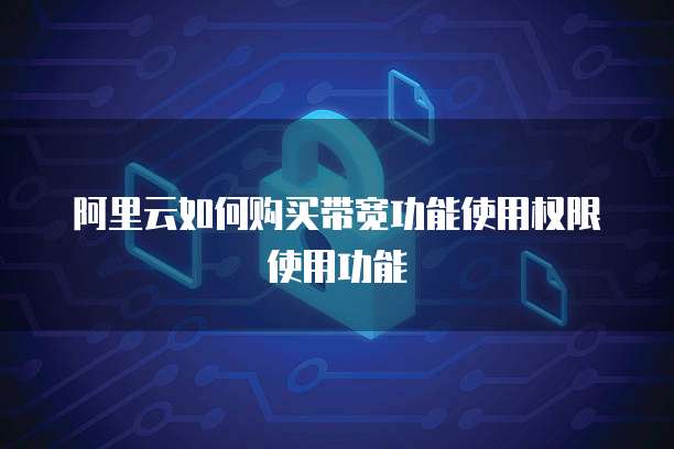 阿里云如何购买带宽功能使用权限使用功能
