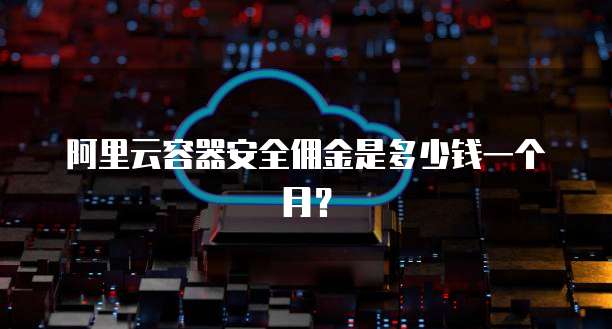 阿里云容器安全佣金是多少钱一个月?