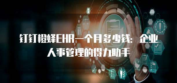 钉钉橙蜂EHR一个月多少钱：企业人事管理的得力助手