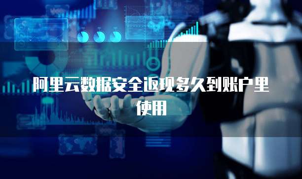 阿里云数据安全返现多久到账户里使用