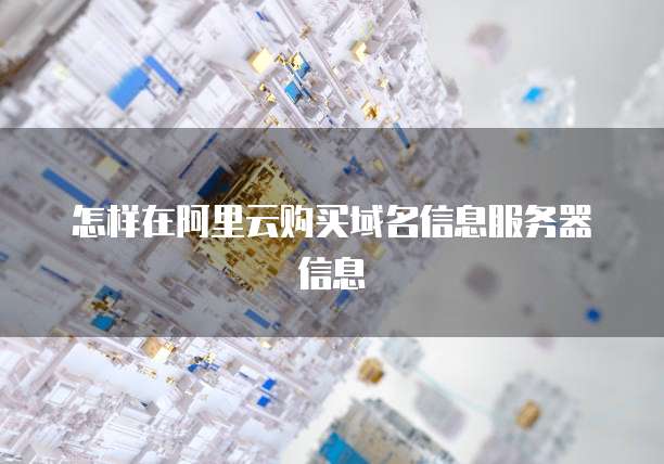 怎样在阿里云购买域名信息服务器信息