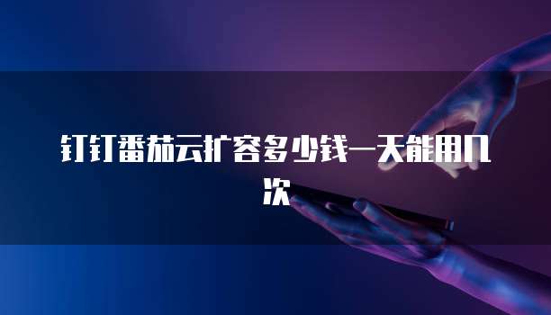 钉钉番茄云扩容多少钱一天能用几次
