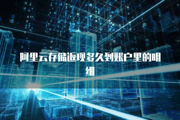 阿里云存储返现多久到账户里的明细