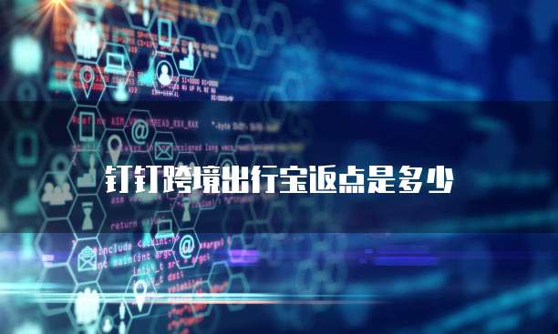 钉钉跨境出行宝返点是多少