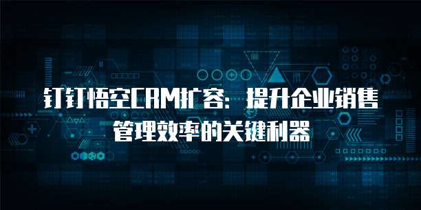 钉钉悟空CRM扩容:提升企业销售管理效率的关键利器