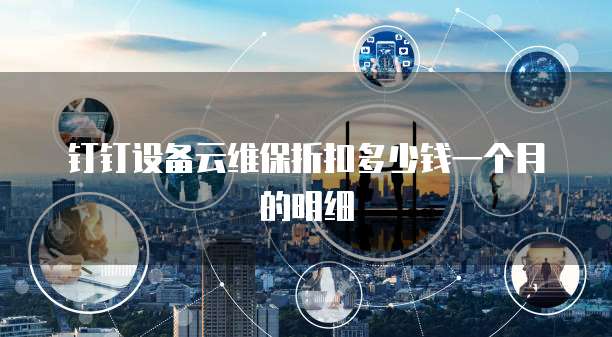 钉钉设备云维保折扣多少钱一个月的明细