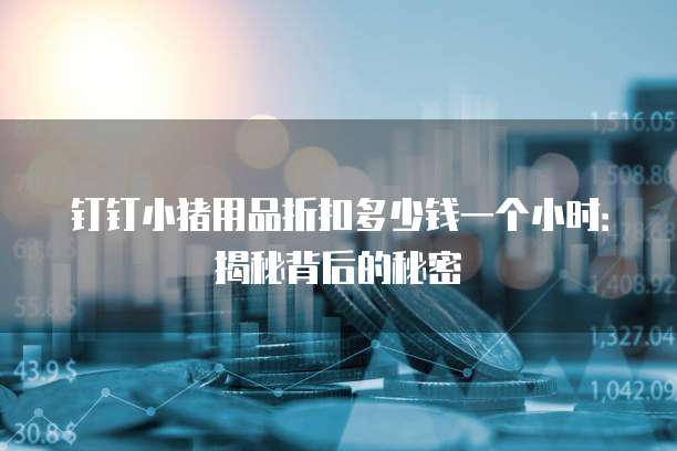 钉钉小猪用品折扣多少钱一个小时:揭秘背后的秘密