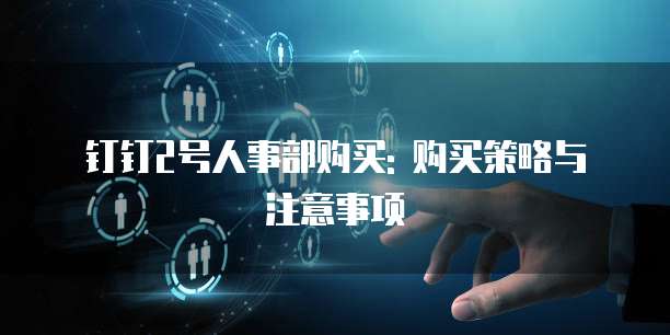 钉钉2号人事部购买: 购买策略与注意事项