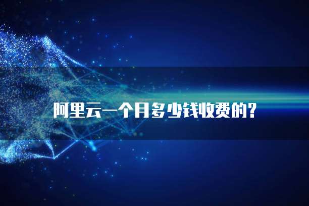 阿里云一个月多少钱收费的?