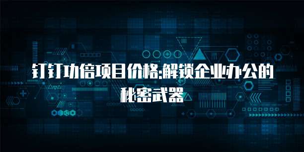 钉钉功倍项目价格:解锁企业办公的秘密武器