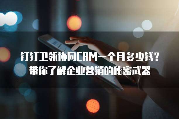 钉钉卫瓴协同CRM一个月多少钱?带你了解企业营销的秘密武器