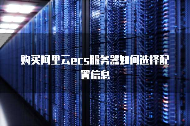 购买阿里云ecs服务器如何选择配置信息