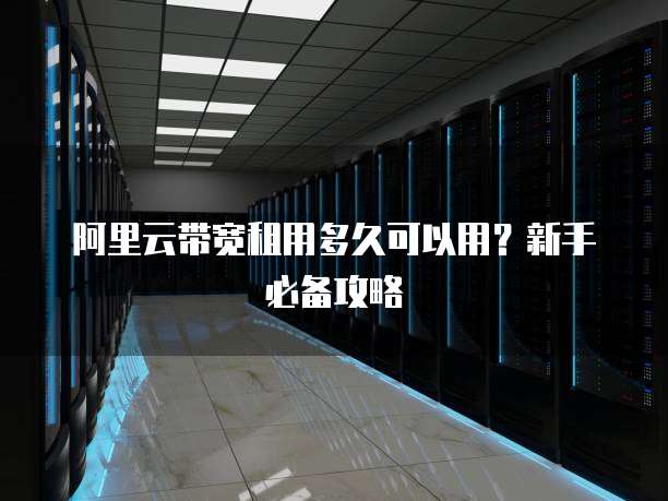 阿里云带宽租用多久可以用?新手必备攻略