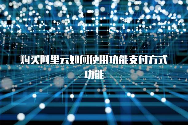 购买阿里云如何使用功能支付方式功能