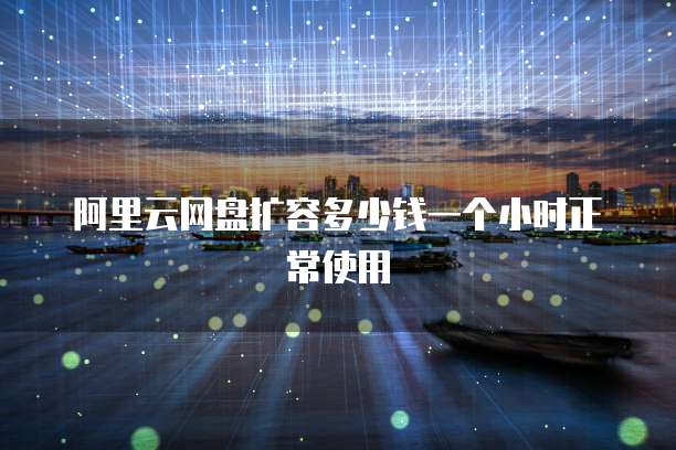 阿里云网盘扩容多少钱一个小时正常使用