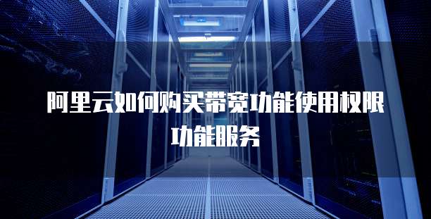 阿里云如何购买带宽功能使用权限功能服务
