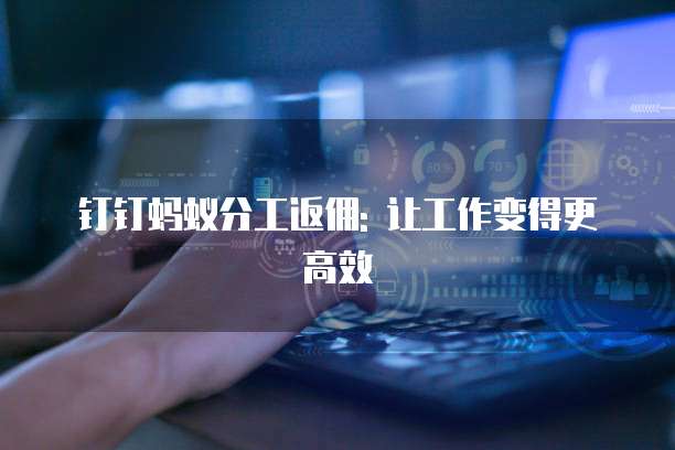 钉钉蚂蚁分工返佣: 让工作变得更高效