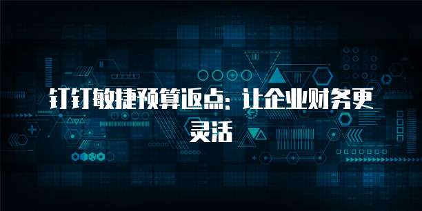 钉钉敏捷预算返点: 让企业财务更灵活