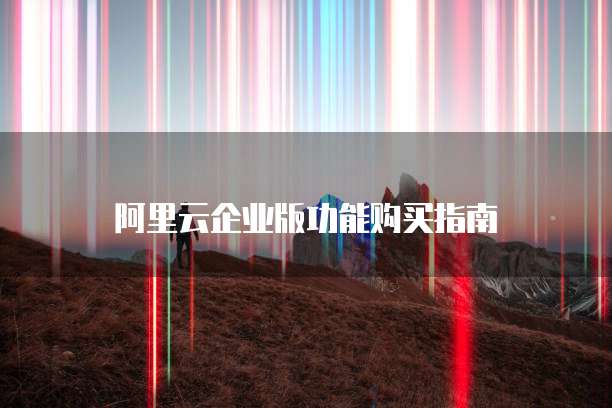 阿里云企业版功能购买指南