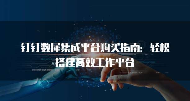 钉钉数犀集成平台购买指南：轻松搭建高效工作平台