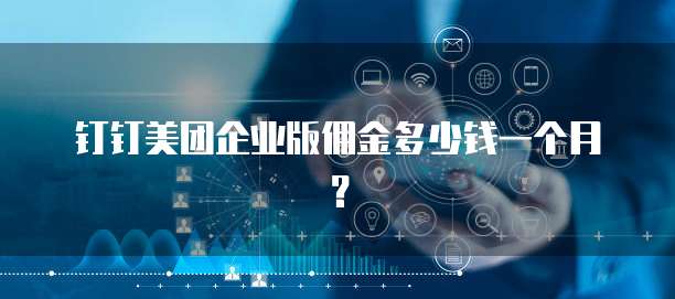 钉钉美团企业版佣金多少钱一个月？